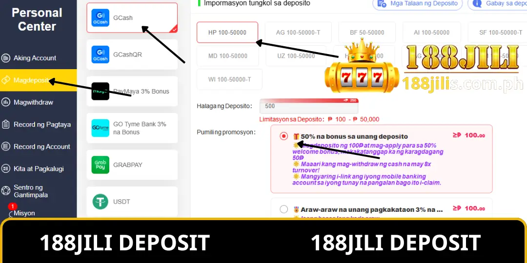 Deposit - 188JILI - #1 Online Entertainment Phillippines 2 Paano Mag-Deposit sa 188Jili Gamit ang GCash